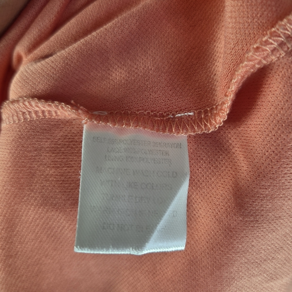 Indigo Rose Orange Size L Mini Swing Dress Embroidered Short Sleeves V-Neck - Picture 16 of 16